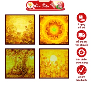  Đèn Thờ Tranh Trúc Chỉ Vuông CHÂN THIỆN MỸ Đèn Led Hào Quang Phật Tranh Thờ Trúc Chỉ Nhiều Mẫu CTC-TV-01 