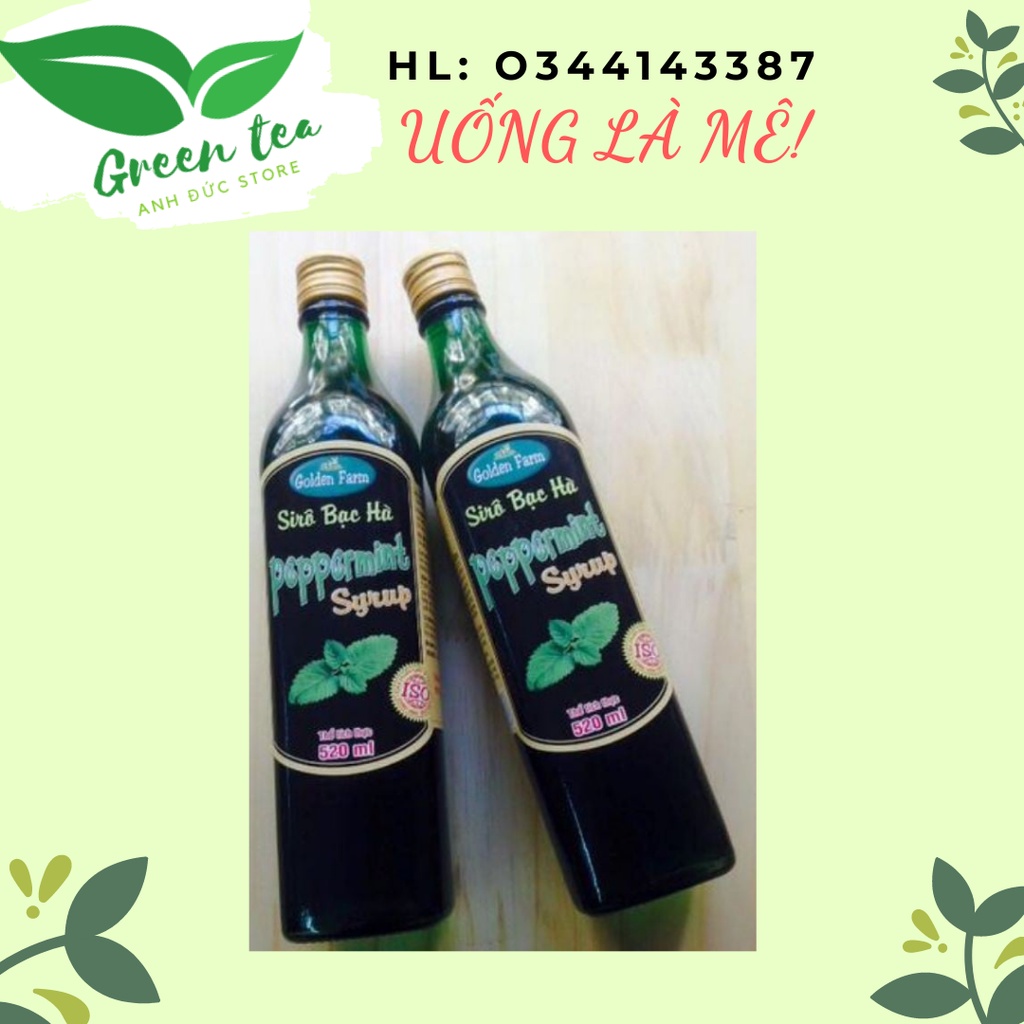 FREESHIP/Siro bạc hà Golden Farm 700ml/UỐNG LÀ MÊ