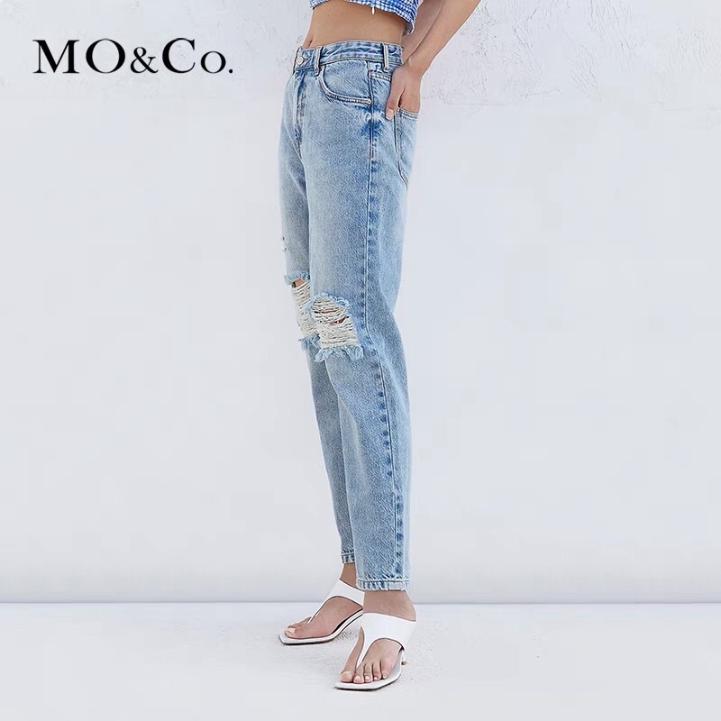 Quần jean xanh Mo&Co