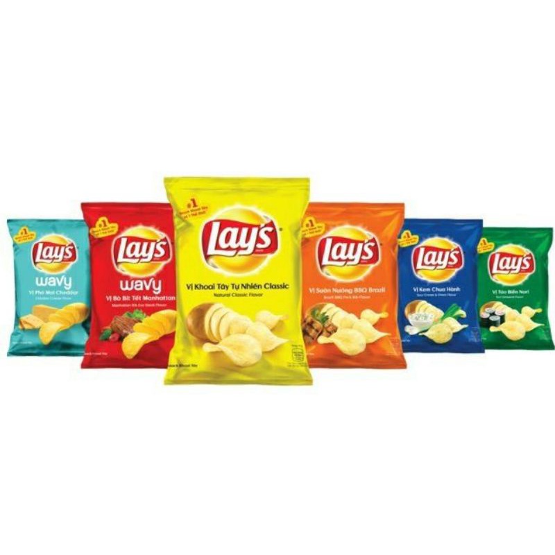 Bim bim lát khoai tây Lays Poca của PepsiCo/ Bim bim Ostar/ Bim bim Swing của Orion