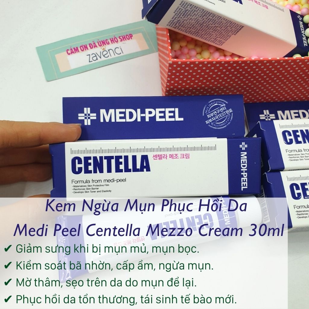 Kem dưỡng ẩm Medi-Peel Centella Mezzo Cream ngừa mụn cho nam, nữ 30ml - ZAVENCI Official