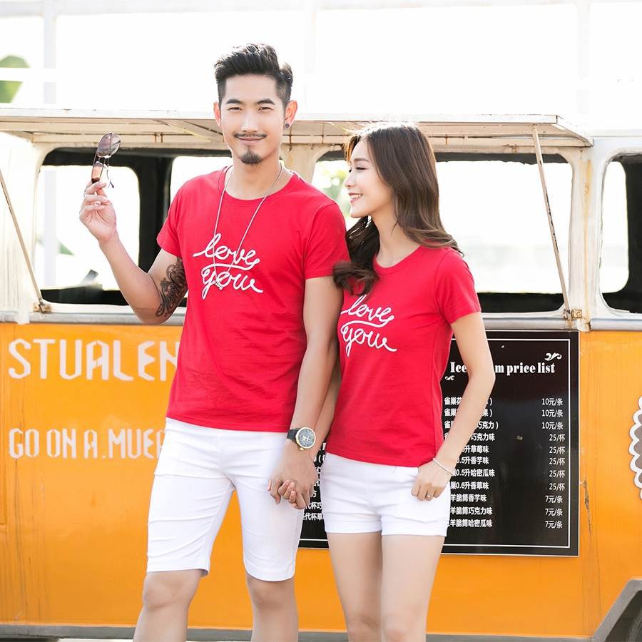 Áo gia đình màu đỏ love you 3/4/5 người chất đẹp - áo gia đình đẹp - familystore