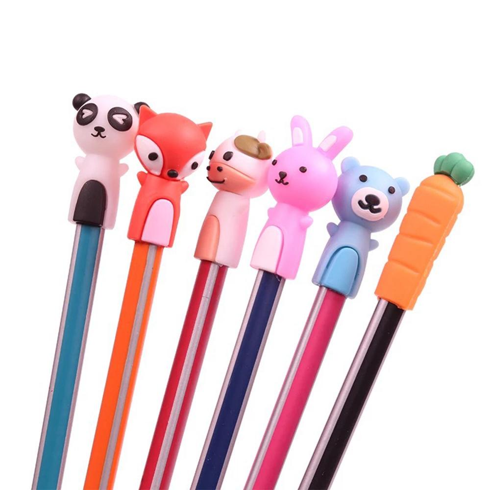 Koryes Nắp Đậy Bút Chì Bằng Silicon Hình Gấu Trúc Cà Rốt Gấu Thỏ Hoạt Hình Bảo Vệ Bút Chì