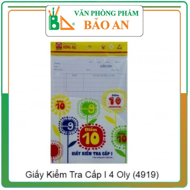 Giấy Kiểm Tra Cấp 1 Hồng Hà ( Combo 5 Tập)