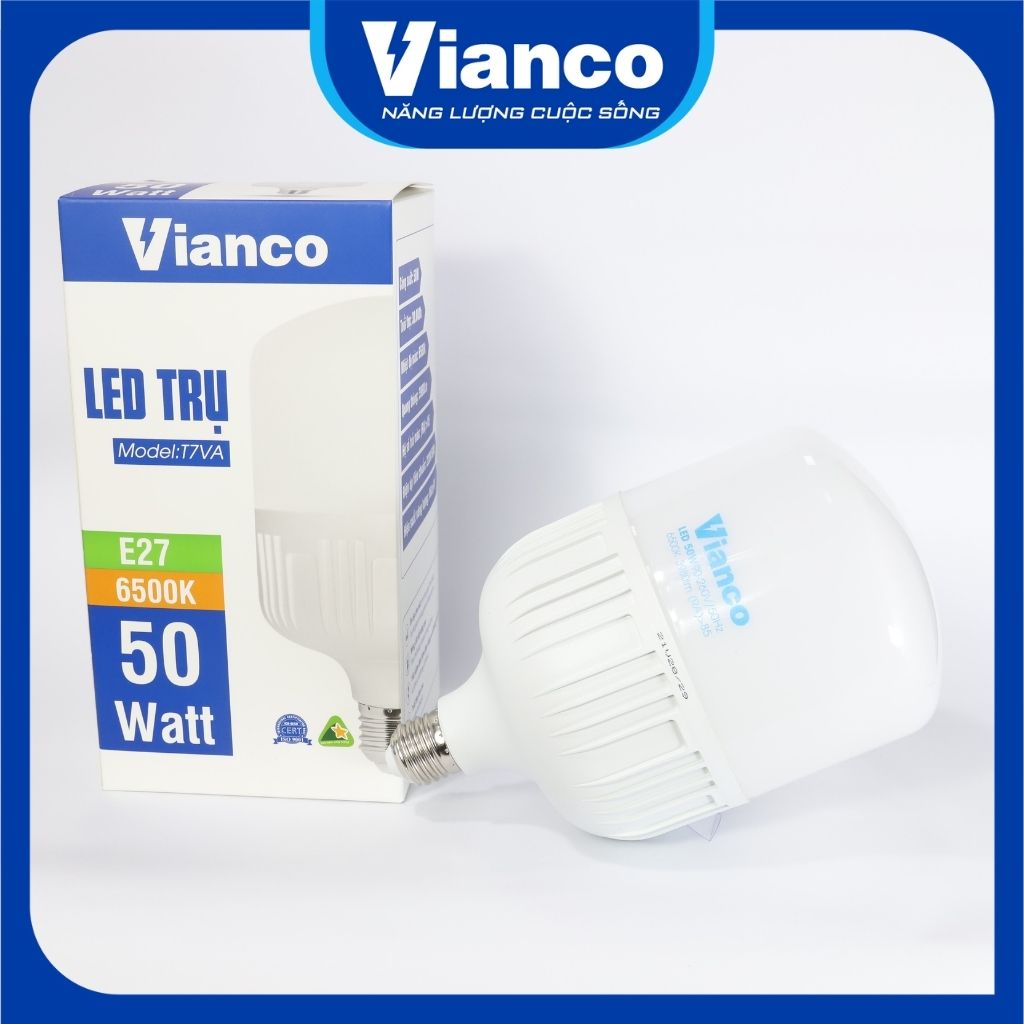 Bóng Đèn Led Trụ Nhựa VIANCO Siêu Tiết Kiệm Điện Năng, Led Trụ Có Chùm Sáng Định Hướng Công Suất Lớn