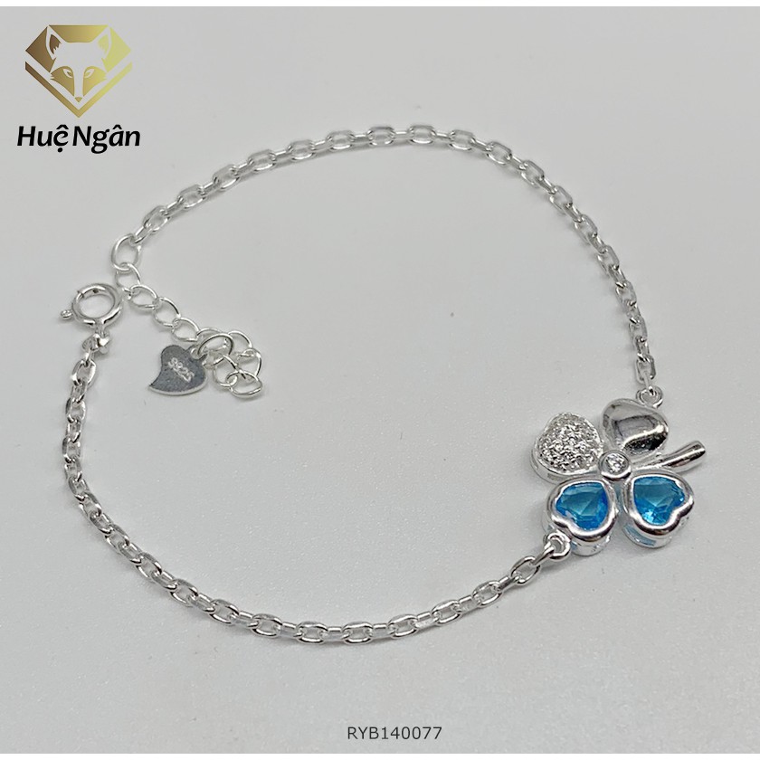 Lắc tay bạc 925 Huệ Ngân - Cỏ bốn lá máy mắn RYB140077