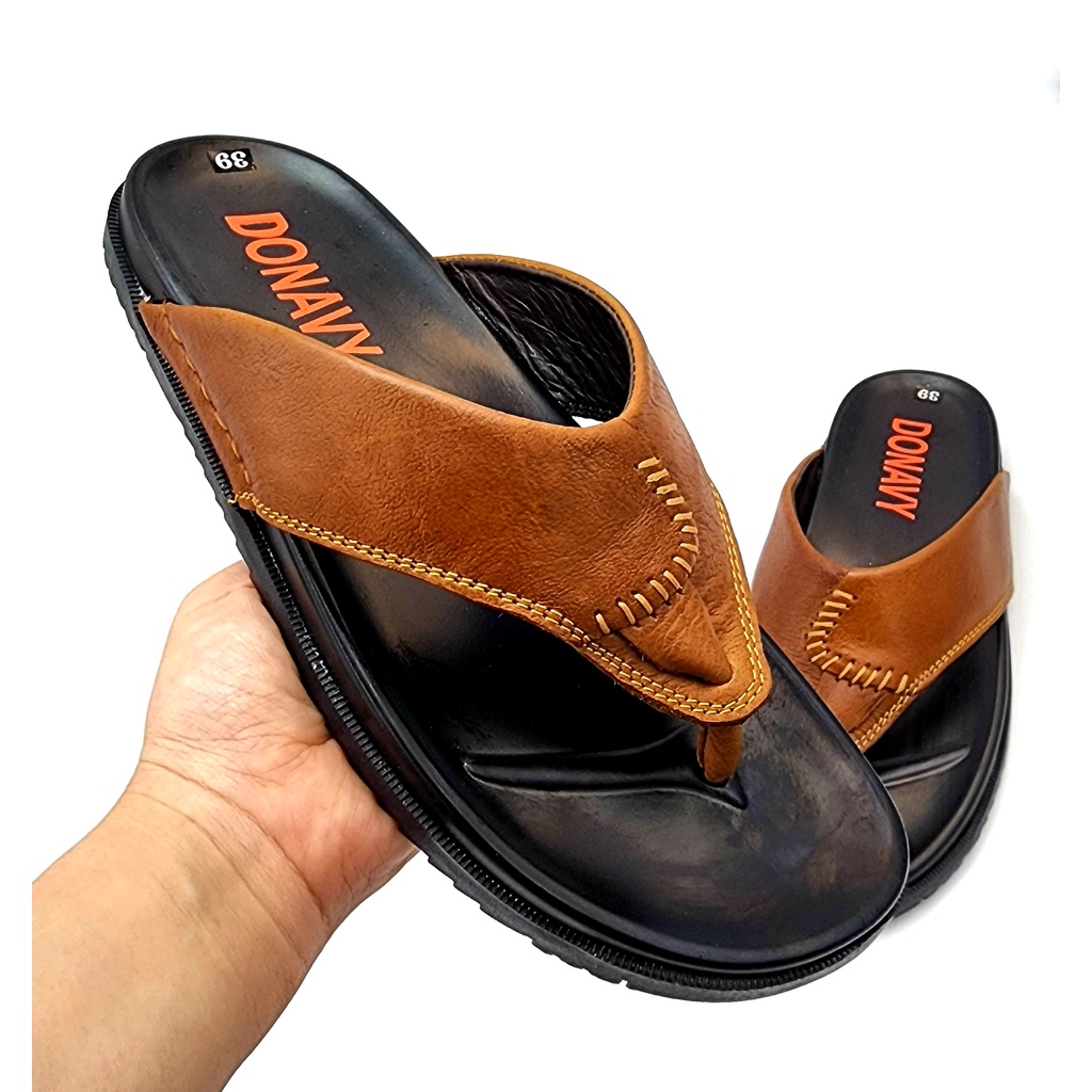Dép Xỏ Ngón Nam Da Bò 100% May Quai Chắc Chắn - Mẫu Mã Trẻ Trung D.kchuL.
