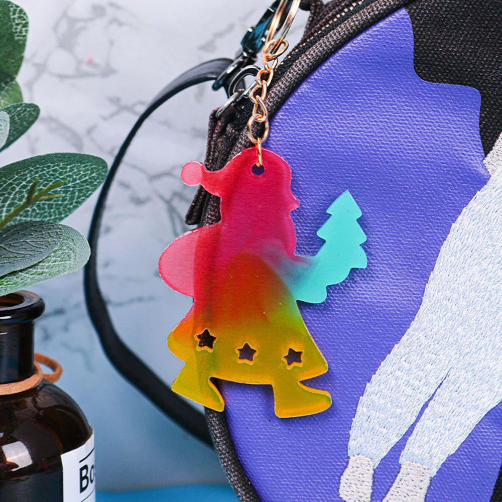 LAKAMIER Móc Chìa Khóa Bằng Resin Thủ Công DIY Phong Cách Giáng Sinh