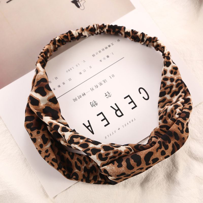 Băng Đô Vải In Họa Tiết Da Báo Phong Cách Boho Cổ Điển 3 Màu Lựa Chọn Dành Cho Nữ