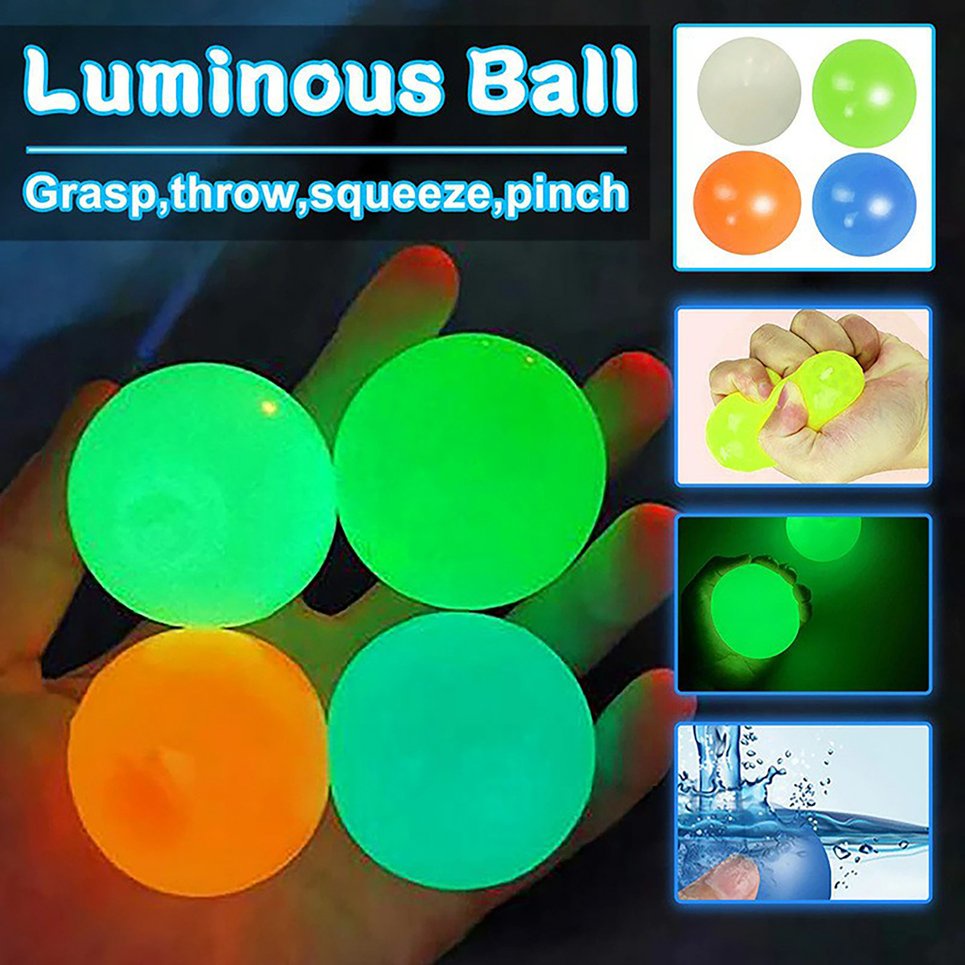 Throwing Balls Luminous Sticky On Ceiling Stick Wall Ball Sticky Squash Ball