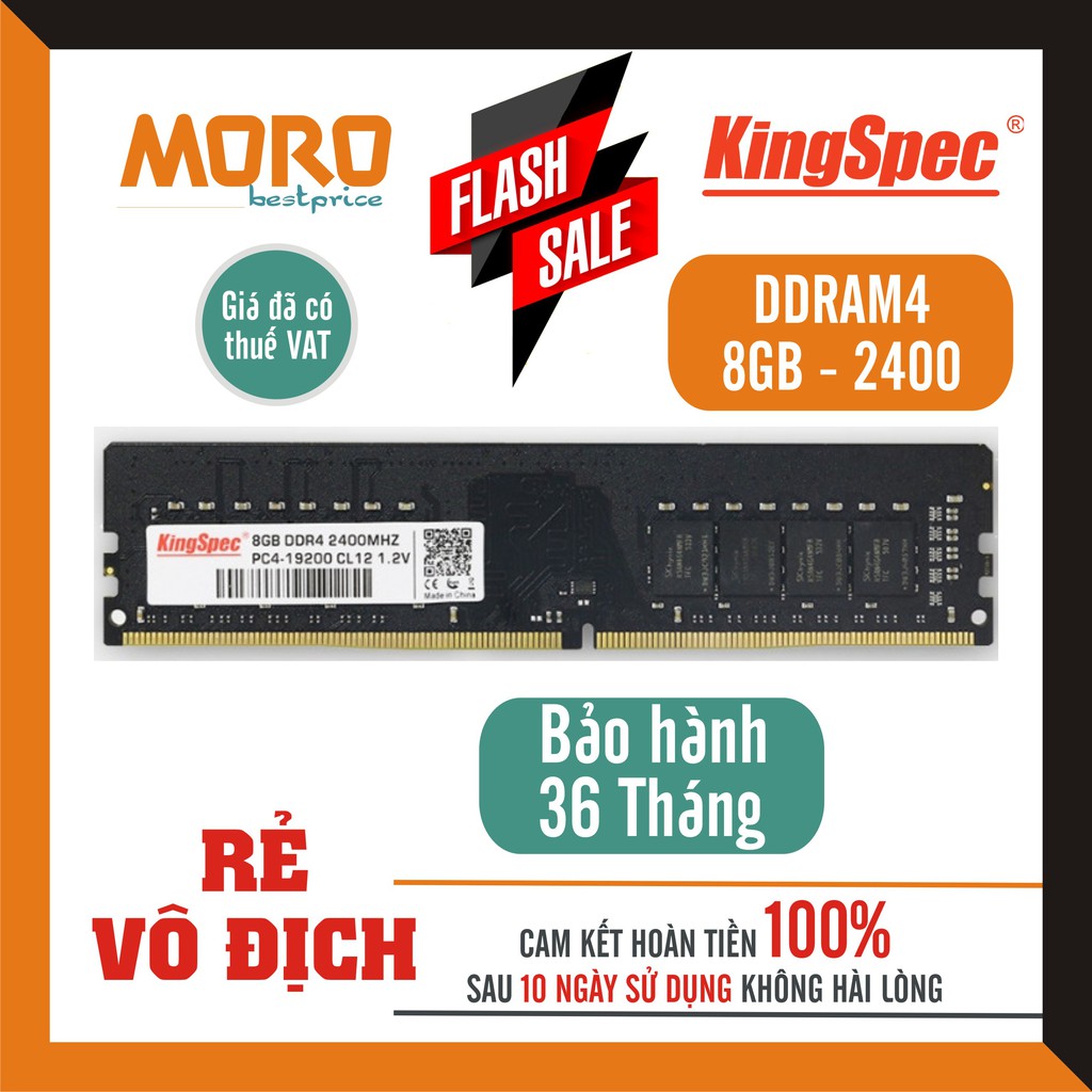 Bộ Nhớ Ram Kingspec DDR4 8G 2400MHz - Bảo hành chính hãng 36 tháng