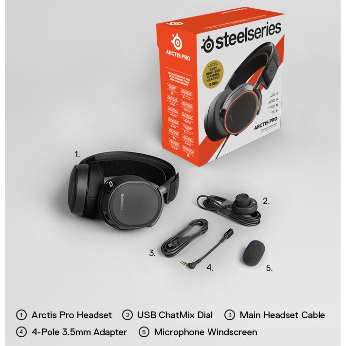 Tai nghe chơi game Steelseries Arctis Pro RGB âm thanh DTS Headphone:X v2.0 surround