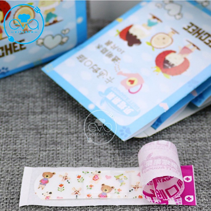 Set 10 Miếng Băng Keo Cá Nhân Hoạt Hình Cute Bandages Trong Suốt