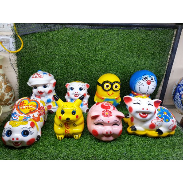 Heo đất, heo sứ, lợn đất tiết kiệm cỡ trung. Heo sứ tiết kiệm Bát tràng. Hàng  đẹp loại 1 sắc nét.