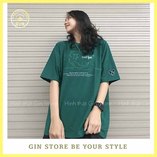  Áo thun tay lỡ Sadboiz Sadluv form rộng unisex Full Tag - Áo phông xanh lá Sadboiz nam nữ phong cách Ulzzang 