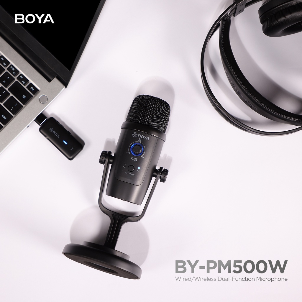 [MẪU MỚI - BẢO HÀNH 2 NĂM] BOYA BY-PM500W - Mic thu âm không dây cho Điện thoại Android (Type-C) và Laptop (cổng USB)