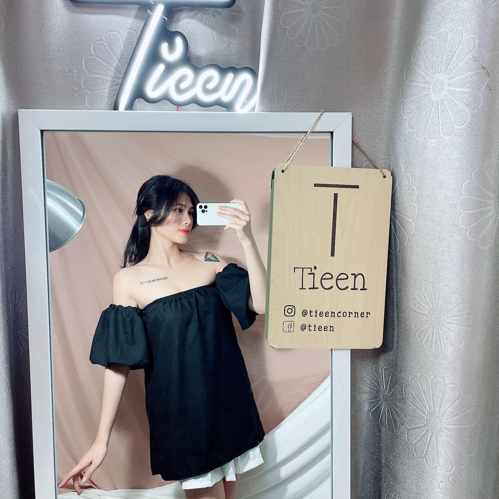 Áo form suông tay phồng chất voan