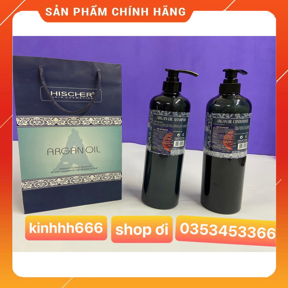 [Chính hãng] Bộ Dầu Gội - Xả Phục Hồi Hischer Argan Oil 1000ML