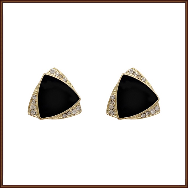 Khuyên Tai Đính Đá Hình Tam Giác Phong Cách Retro Sang Trọng Dành Cho Nữ