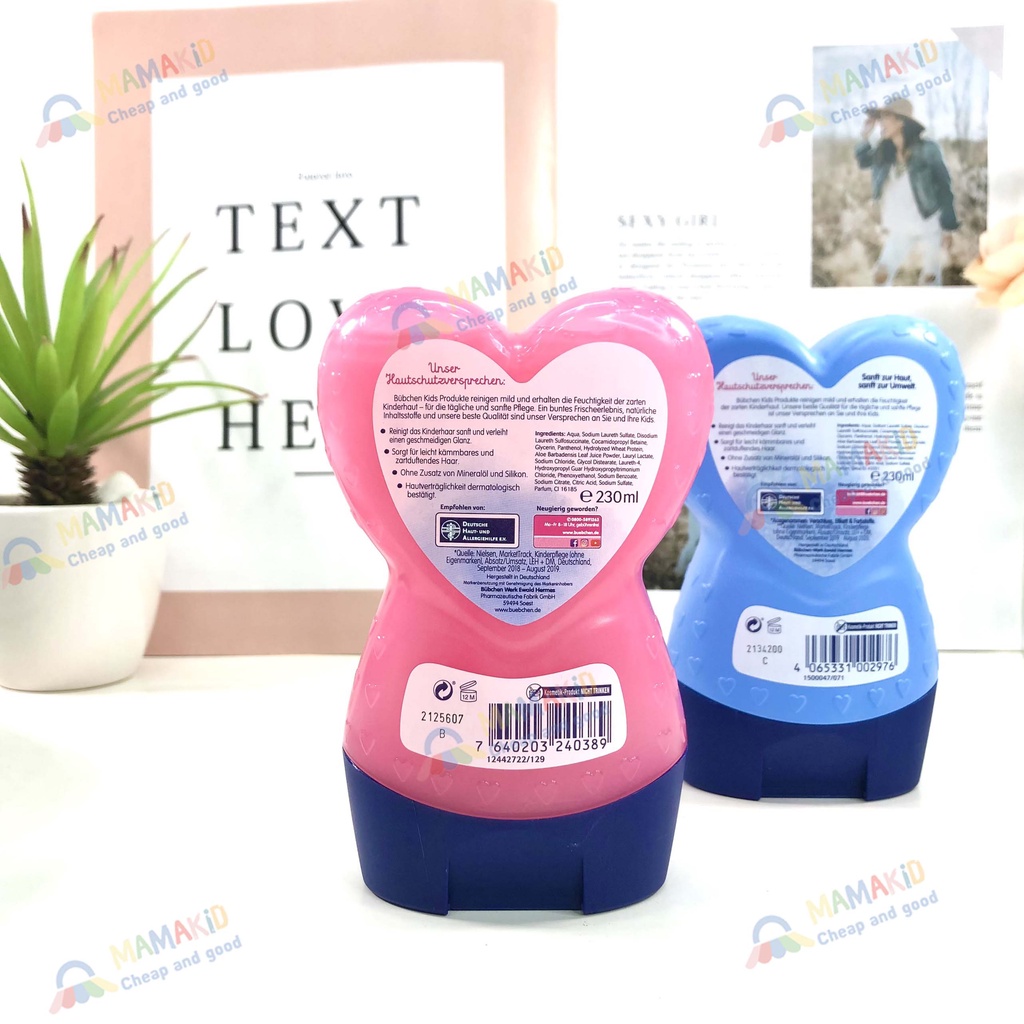 Dầu gội xả Buchen xanh, hồng 2 in 1  - Shopmamkids