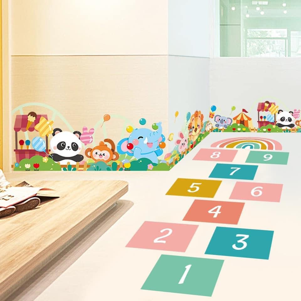 Decal Dán , Bộ Decal Dán Sàn Nhảy Ô Cho Bé