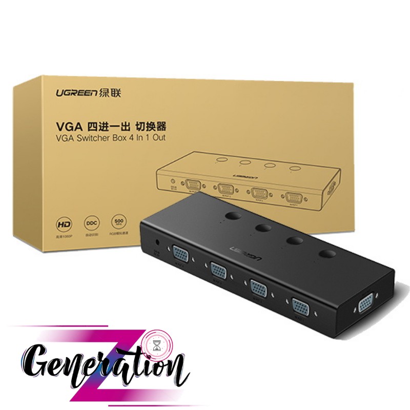 [Mã 254ELSALE giảm 7% đơn 300K] Bộ Gộp VGA 4 Vào 1 Ra Ugreen 50279 - Switch VGA 4 In 1 Out Ugreen 50279