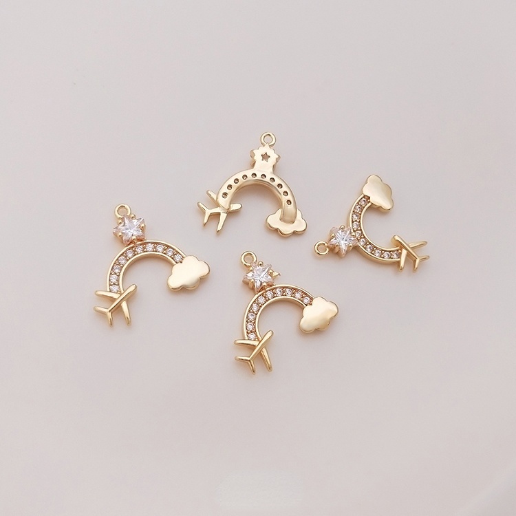 Mặt Nạ Đồng 14K Hình Giày Cao Gót Màu Vàng Kim diy Trang Sức