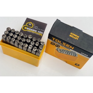 Bộ đóng chữ 27 chữ 6mm từ a tới z tolsen 25104, bộ dập chữ bình hơi, đột chữ khung xe máy 6mm