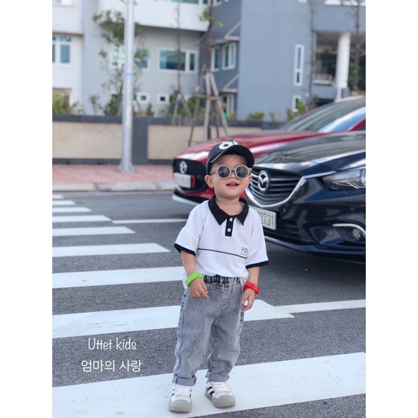 ÁO THUN CỔ POLO CHO BÉ GÁI VÀ BÉ TRAI 235 SIZE 80 ĐẾN 120