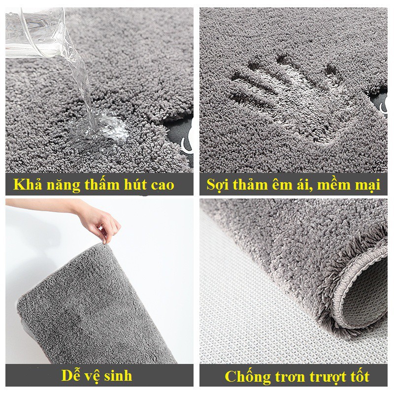 [CHÍNH HÃNG] Thảm Lau Chân Siêu Thấm, Mềm Mịn, Chống Trơn Trượt Size To Chính Hãng Cao Cấp