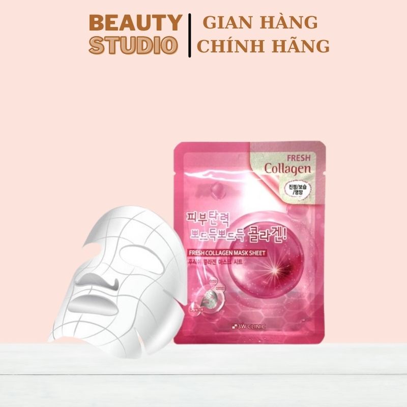Mặt nạ giấy dưỡng ẩm trắng da chiết xuất từ thiên nhiên 3W CLINIC Hàn Quốc 23ml
