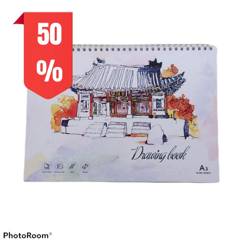 [Mã LIFEBOOK1 giảm 30K đơn 150K] Sổ vẽ màu nước 160gsm Sakura a3 50 tờ, sketchbook a3 hàng Việt chất lượng cao