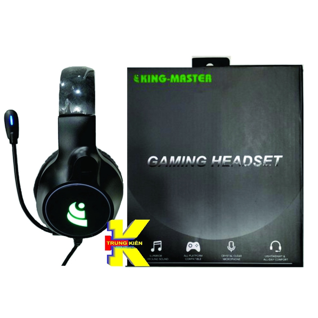 TAI NGHE HEADPHONE DÀNH CHO MÁY LAPTOP  TÍNH KINGMASTER K32 CÓ LED KÈM MICRO ÂM THANH HAY PHÙ HỢP CHƠI GAME NGHE NHẠC