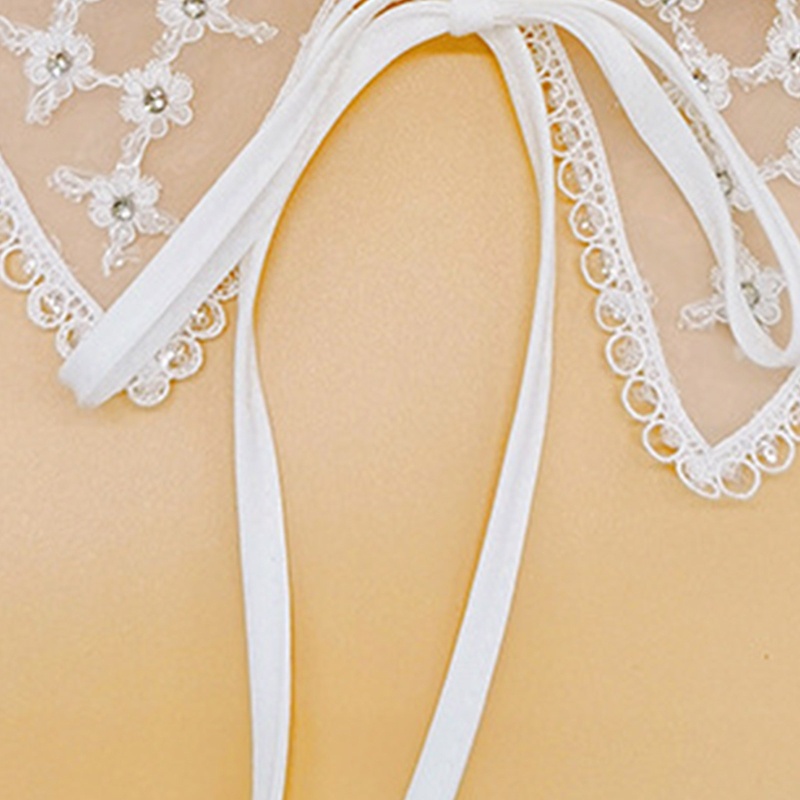 Khăn Quàng Cổ Bằng Lưới Đính Hạt Pha Lê Lấp Lánh Thêu Họa Tiết Hoa Xinh Xắn Cho Búp Bê