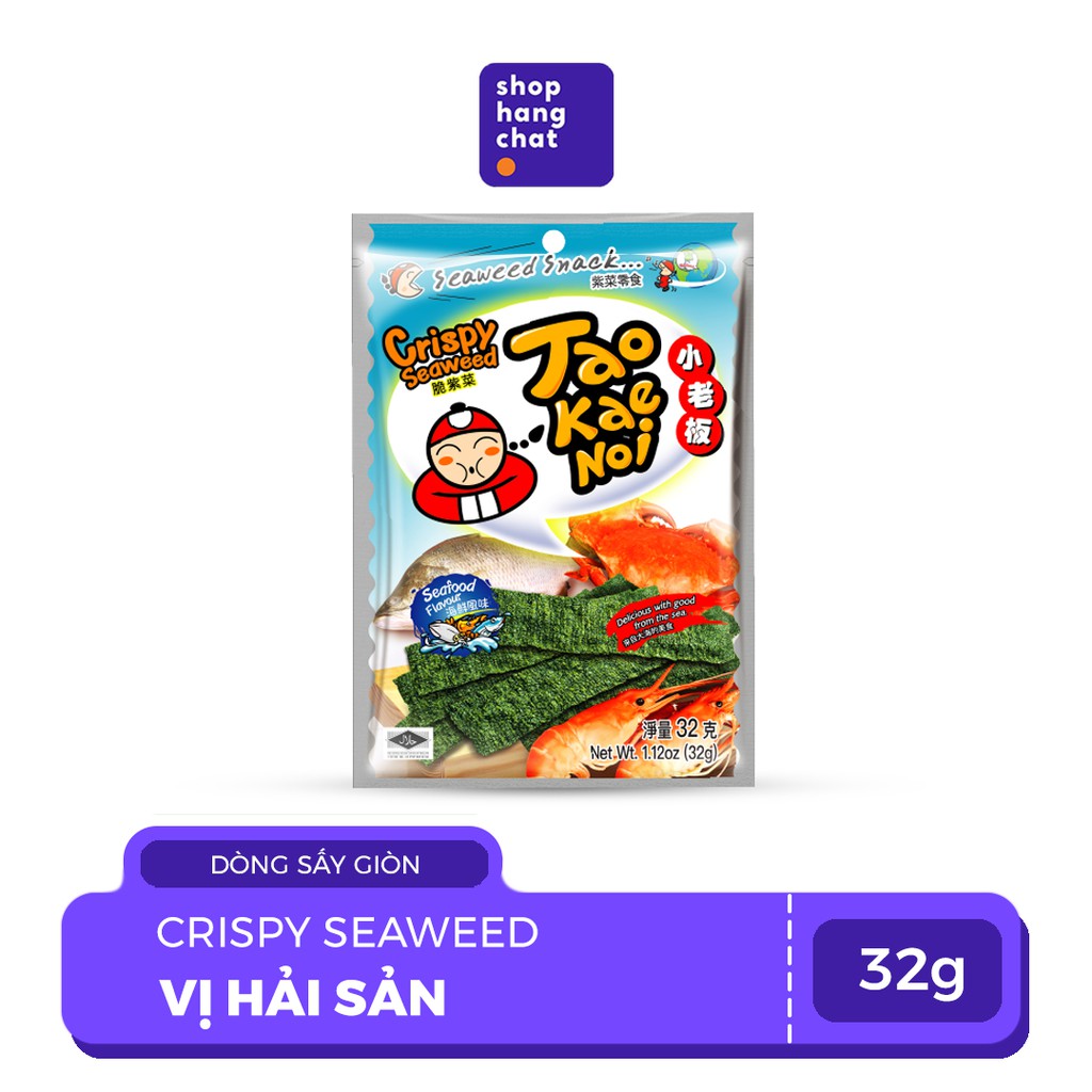 Snack Rong Biển Taokaenoi CRISPY SEAWEED Thái Lan nhiều vị 32g