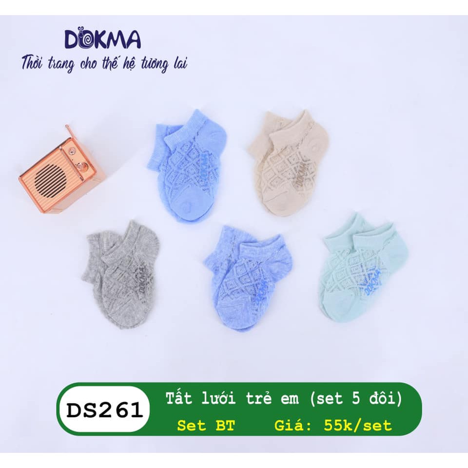 Set 5 đôi tất lưới cho bé trai, bé gái Dokma (0-12M) DS264