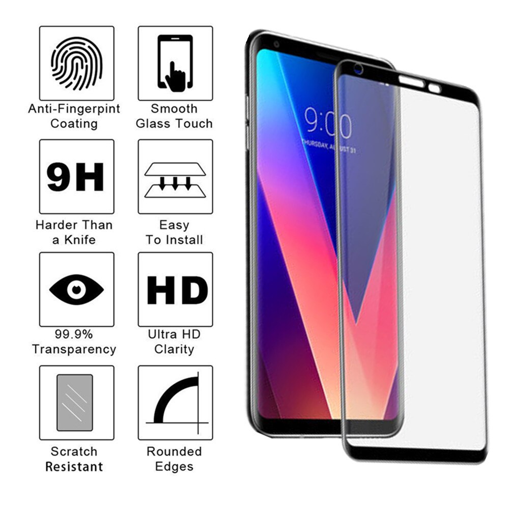 Set 2 Kính Cường Lực 3d Bảo Vệ Màn Hình Điện Thoại Lg V30 Plus H930 H930Ds H933 H931 H932