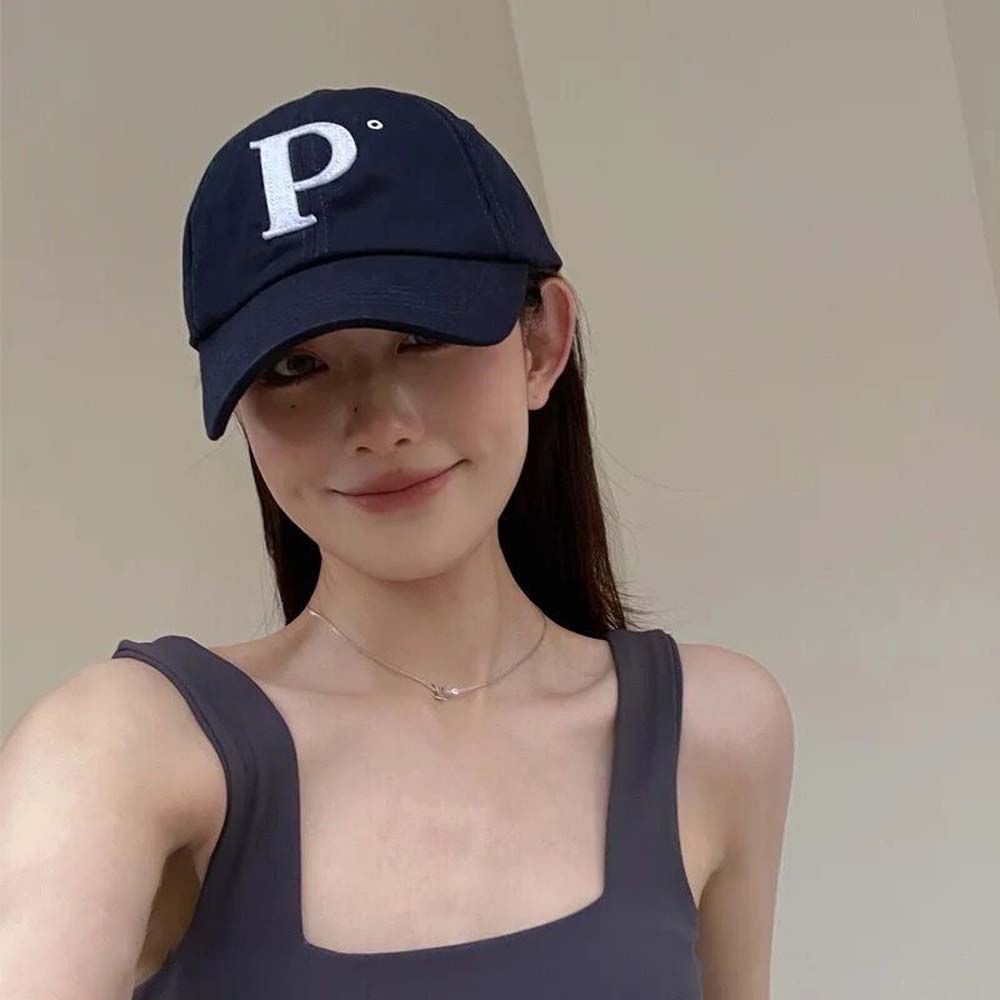 Mũ lưỡi trai mềm thêu chữ P phong cách cá tính sành điệu cho nam và nữ