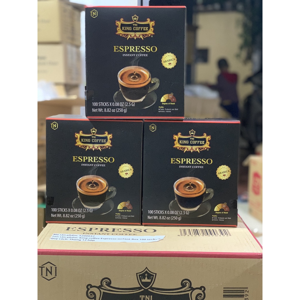 Cà Phê Hoà Tan ESPRESSO - King Coffee Hộp 100 Gói | BigBuy360 - bigbuy360.vn