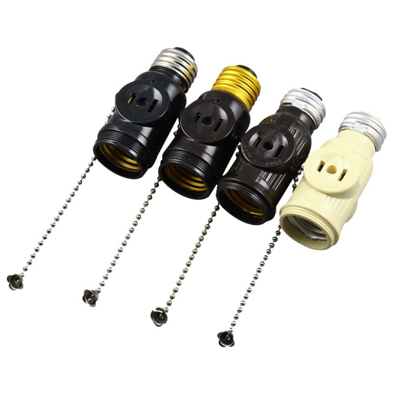 Đuôi Đèn Chuyển Đổi E26 Sang 2 Ổ Cắm Kèm / Không Có Công Tắc Dây Xích Kéo Cho Garage