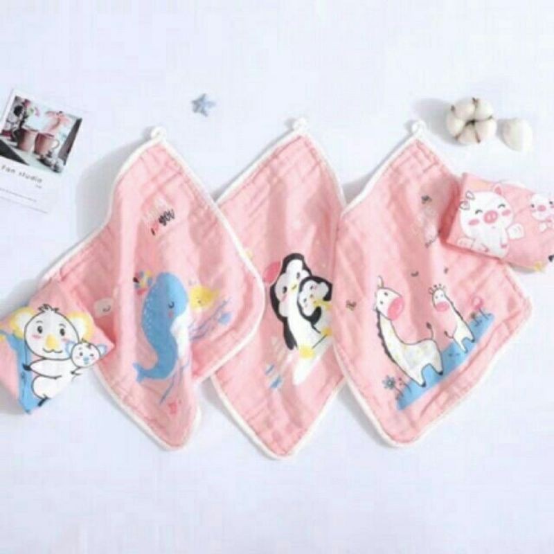 Khăn Sữa, Khăn Mặt Xô 6 Lớp Nhiều Màu Cho Bé / Sữa Good