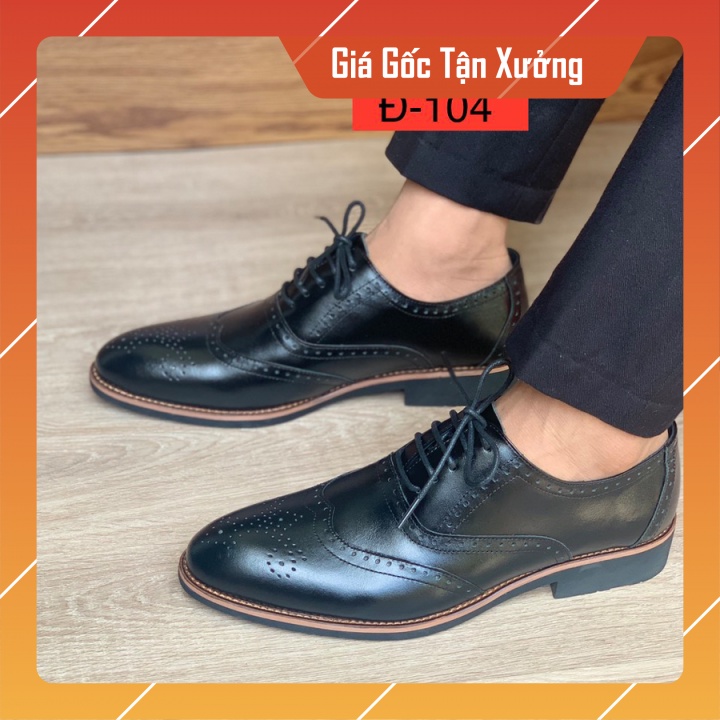 Giày Oxfords cao cấp, giầy tây nam dập vân,đế cao su khâu xung quanh mặt đế,BH 12 tháng