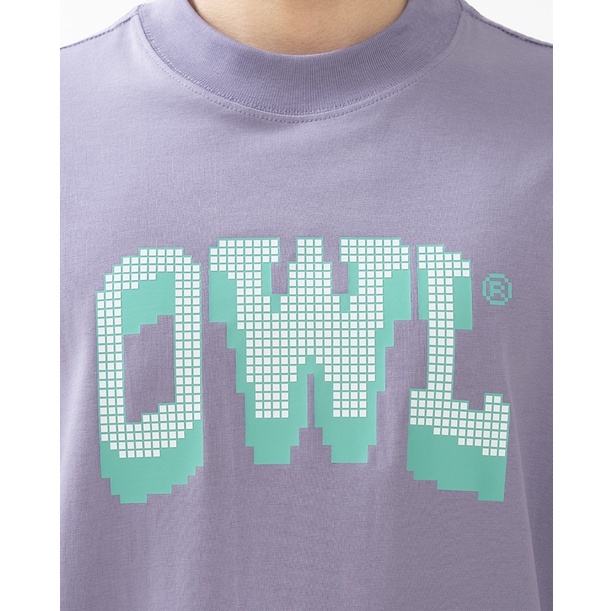 OWL BRAND® PIXEL TEE - Áo thun họa tiết in chữ / Tím