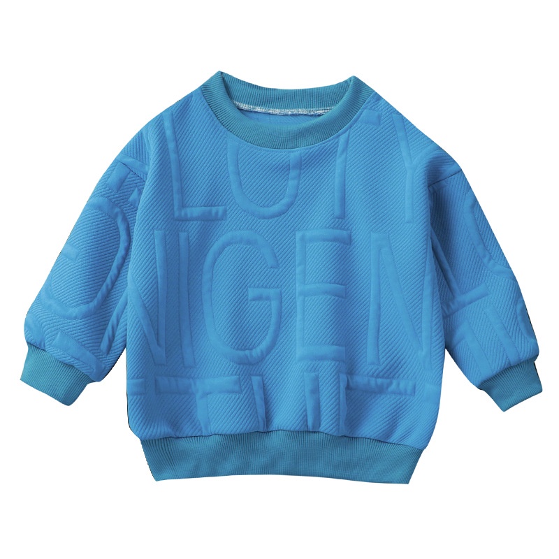 Áo sweater AMILA cổ tròn họa tiết chữ phong cách phương tây cho bé
