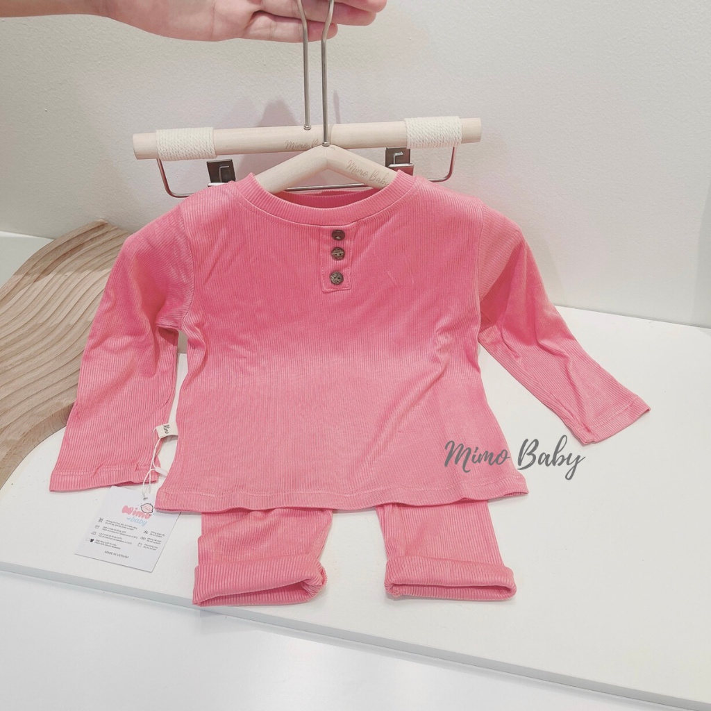Bộ quần áo dài tay chất liệu thun tăm co dãn mùa thu đông cho bé QA38 Mimo Baby
