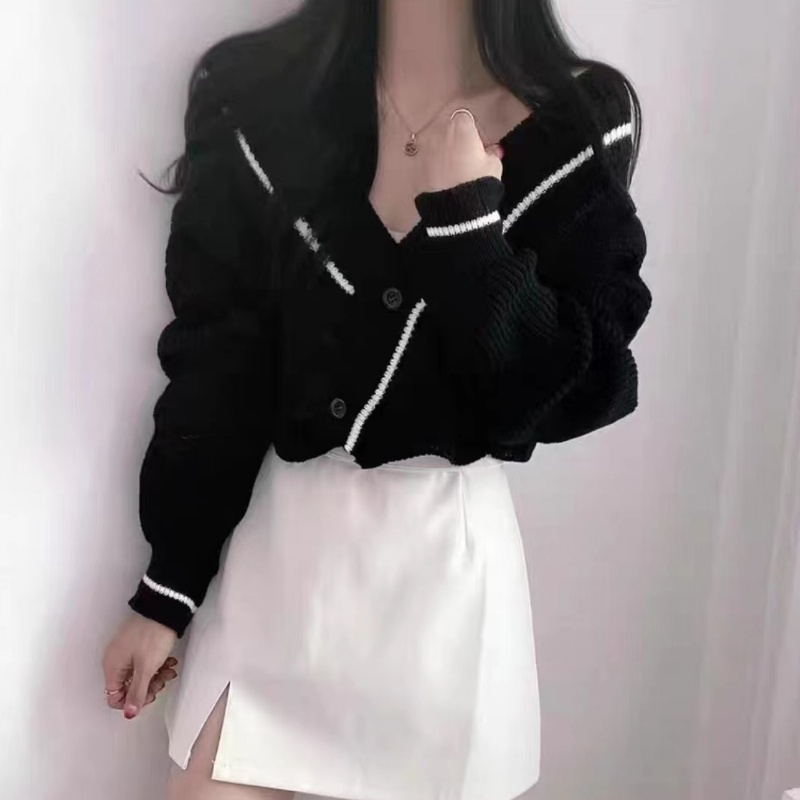 Linki ✤ Áo cardigan Dệt Kim Tay Dài Cổ Chữ v Dáng Rộng Thiết Kế Đơn Giản Hợp Thời Trang Cho Nữ 5 Màu Lựa Chọn