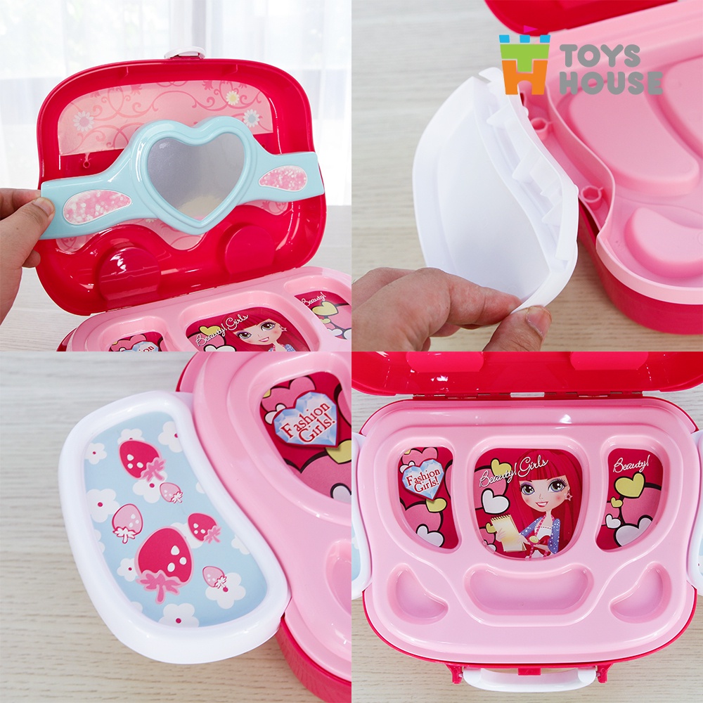 Đồ chơi trang điểm cho bé kiêm Vali xách tay hình ô tô tiện lợi cho bé gái Toys House 008917