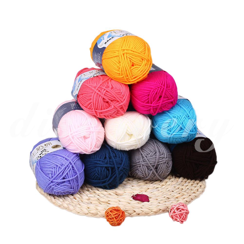 Cuộn len cotton sợi siêu mềm đan móc quần áo