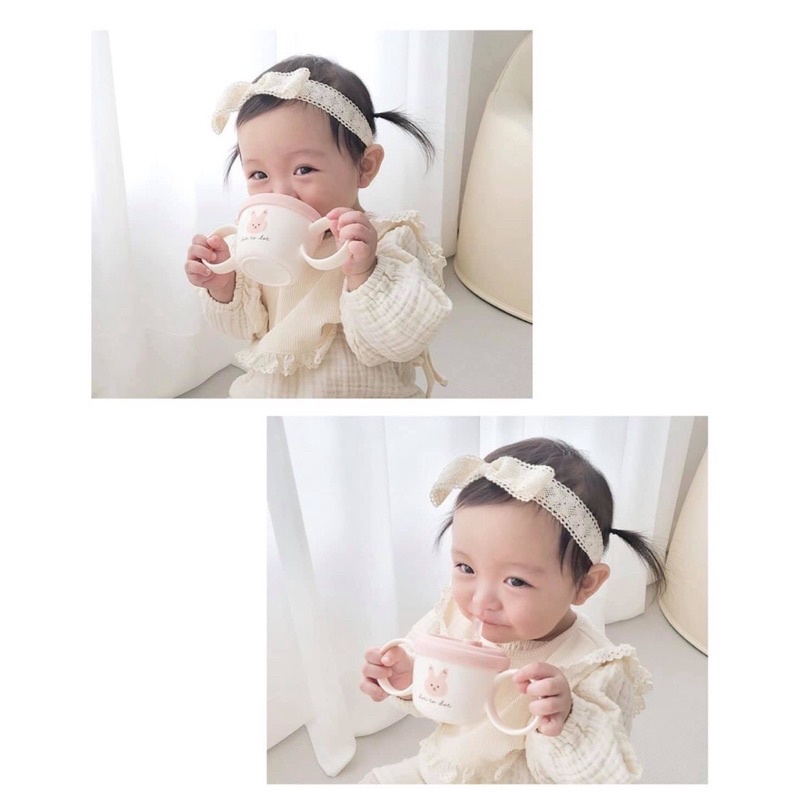 Cốc tay cầm hút và ăn snack Dottodot cho bé Made in Korea