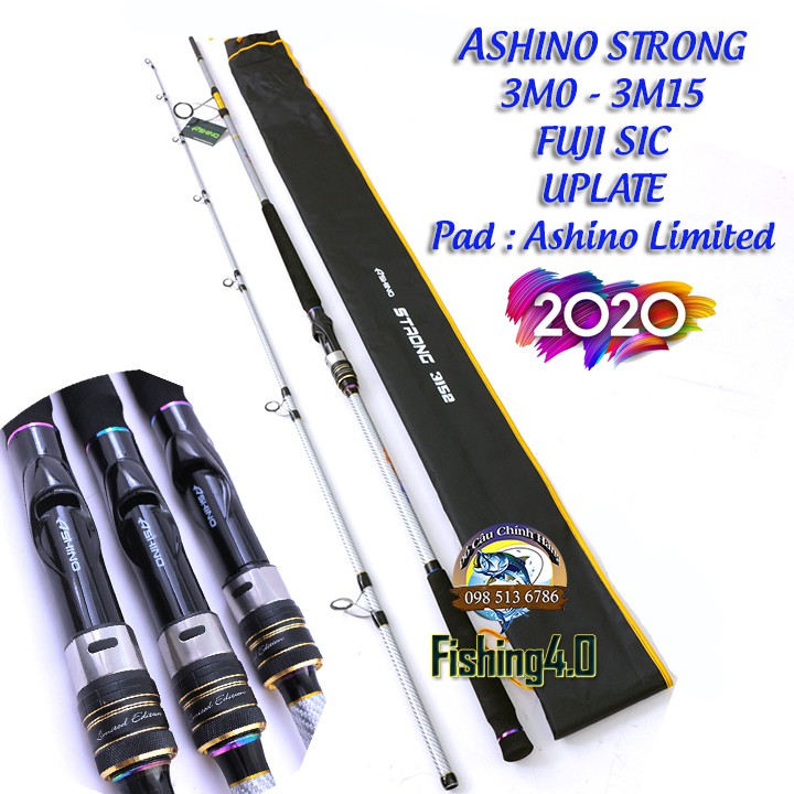 CẦN CÂU ASHINO STRONG PHÔI BẠCH KIM Mẫu 2020 - Khoen Fuji Sic - Pad ASHINO Limites - 3m0 - 3m15